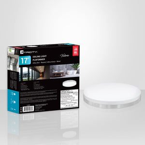 Xtricity - Plafonnier avec DEL Intégrées, Diamètre de 17", 3 Options de Couleurs, De la Collection Valerio, Nickel - Simple Boutique