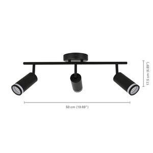Xtricity - Rail d'éclairage à 3 Tête, Largeur de 19.69", De la Collection Valegro, Noir - Simple Boutique