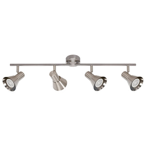 Xtricity - Rail d'éclairage à 4 Têtes, Largeur de 27.56", De la Collection Rosalie, Nickel - Simple Boutique