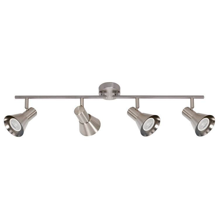 Xtricity - Rail d'éclairage à 4 Têtes, Largeur de 27.56", De la Collection Rosalie, Nickel - Simple Boutique
