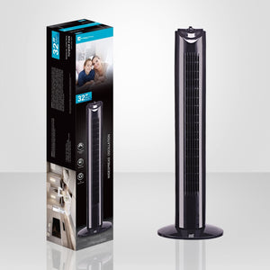 Xtricity - Ventilateur Tour Oscillant, Hauteur de 32", 3 Réglages de Vitesses, 50 Watts, Noir - Simple Boutique