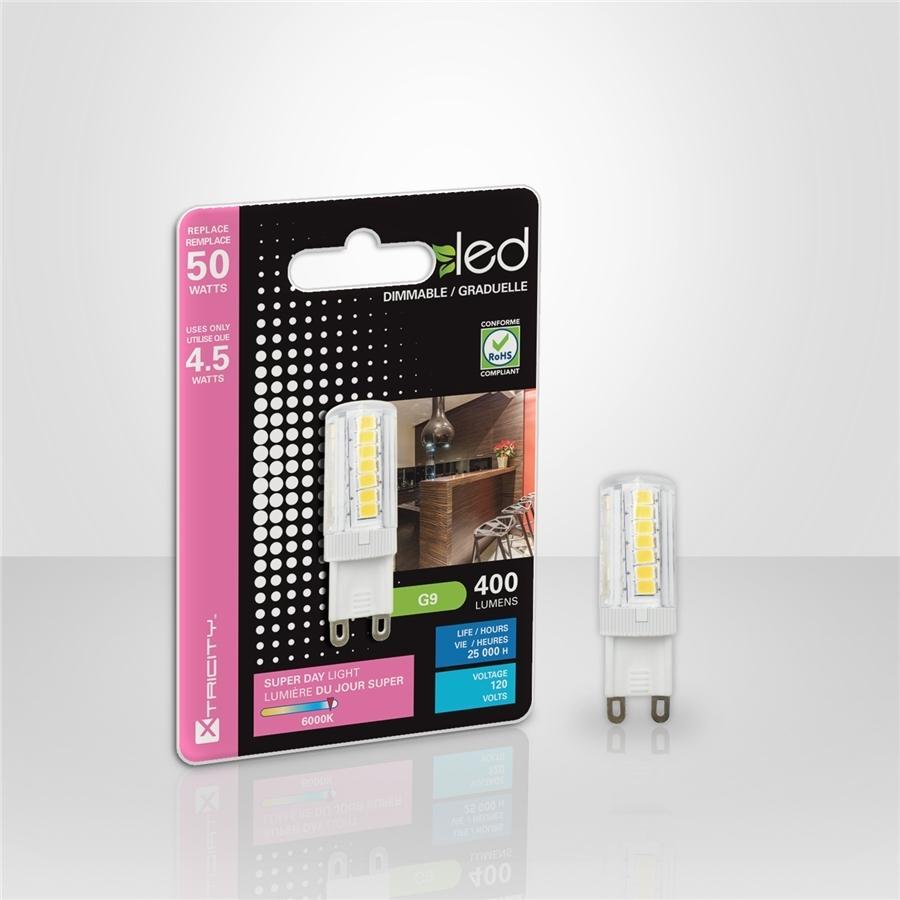 Xtricity ampoule DEL G9/4.5W/120V/400L/Lum du jour 6000k graduelle 1 un. - Simple Boutique