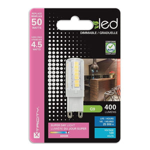 Xtricity ampoule DEL G9/4.5W/120V/400L/Lum du jour 6000k graduelle 1 un. - Simple Boutique