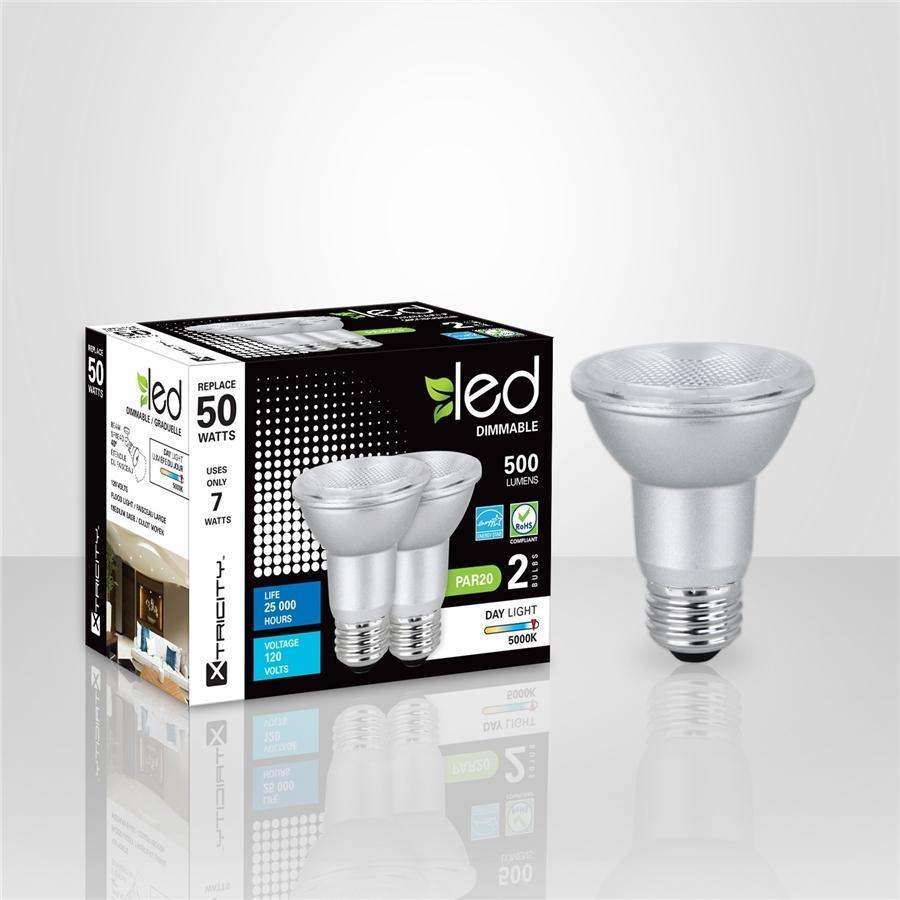 Xtricity ampoules DEL PAR20/7W/120V/E26/500L/ES/5000k dim 2 un. - Simple Boutique