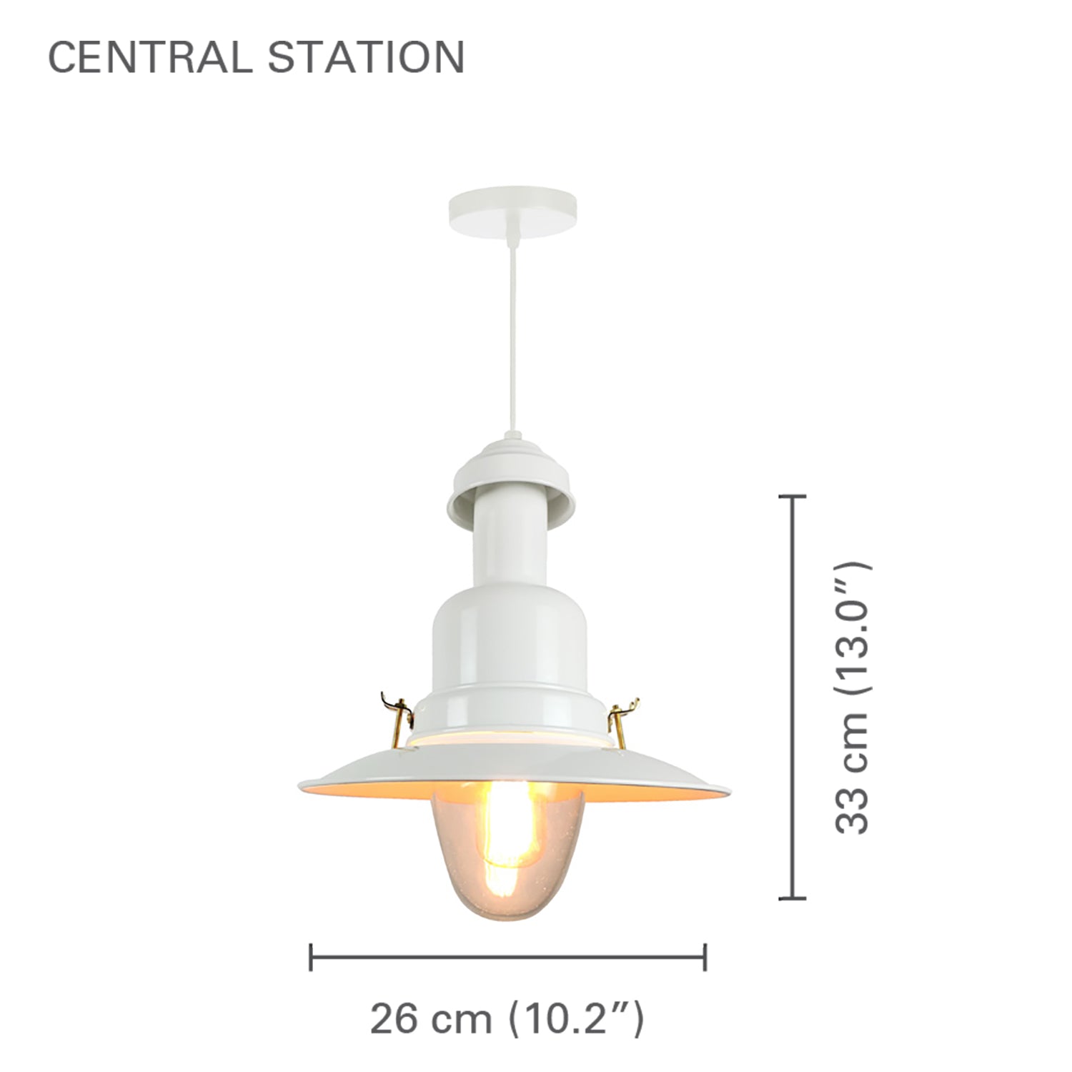 Xtricty - Luminaire Suspendu, 10.2'' de Largeur, De la Collection Central Station, Blanc - Simple Boutique