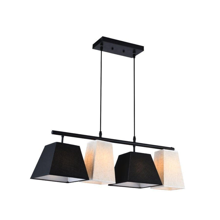Xtricty - Luminaire Suspendu à 4 Lumières, Largeur de 30.7'', De la Collection Oxford, Noir et Blanc - Simple Boutique