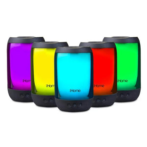 iHome - Haut-Parleur Bluetooth Etanche avec 5 Modes d'éclairage, Noir - Simple Boutique