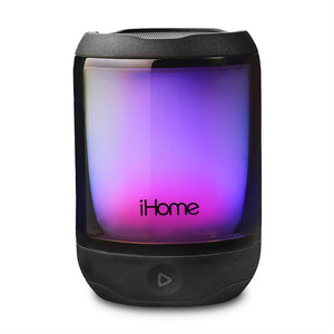 iHome - Haut-Parleur Bluetooth PlayGlow Mini Étanche avec 5 Modes d'éclairages, Noir - Simple Boutique