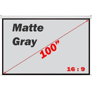 100'' 16:9 Toile de projection électrique avec télécommande GRIS - Simple Boutique