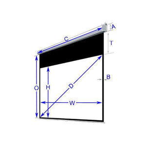 106'' 16:9 Toile de projection électrique avec télécommande GRIS - Simple Boutique