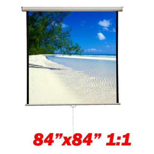 120" 1:1 Toile de projection manuelle blanche 84"x84" - Simple Boutique