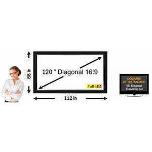120" 16:9 Toile de projection à cadrage fixe - Gris - Simple Boutique