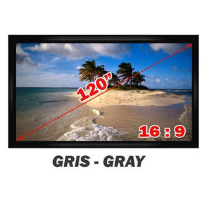 120" 16:9 Toile de projection à cadrage fixe - Gris - Simple Boutique