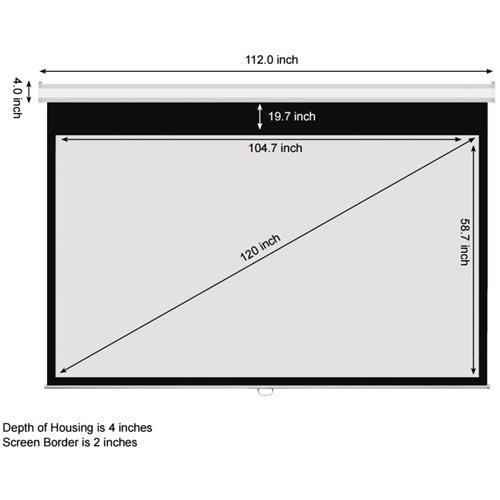 120'' 16:9 Toile de projection manuelle grise - Simple Boutique