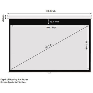 120'' 16:9 Toile de projection manuelle grise - Simple Boutique