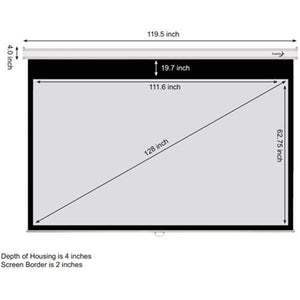 128'' 16:9 Toile de projection manuelle blanche - Simple Boutique
