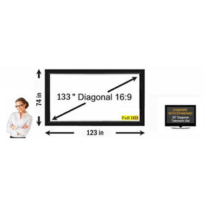 133" 16:9 Toile de projection à cadrage fixe - Argent 3D - Simple Boutique