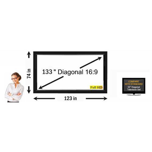 133" 16:9 Toile de projection à cadrage fixe - Argent 3D - Simple Boutique