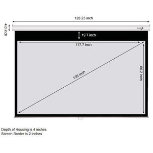 135'' 16:9 Toile de projection manuelle grise - Simple Boutique