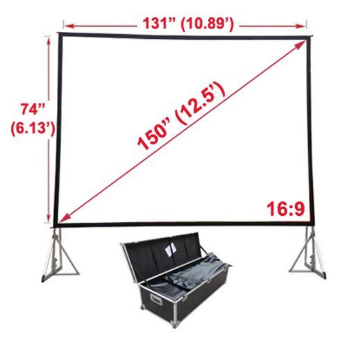 150'' 16:9 Toile de projection Fast-Fold avant-arrière & boitier - Simple Boutique