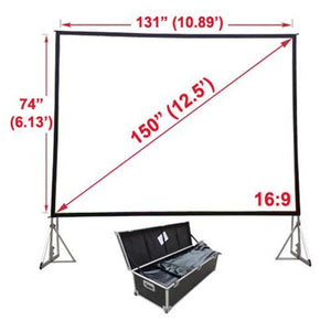 150'' 16:9 Toile de projection Fast-Fold avant-arrière & boitier - Simple Boutique