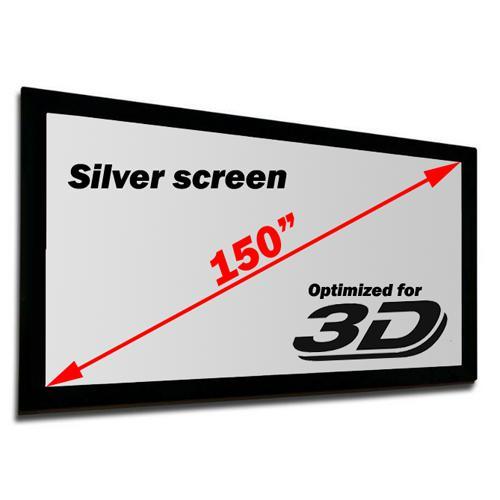150" 16:9 Toile de projection à cadrage fixe - Argent 3D - Simple Boutique