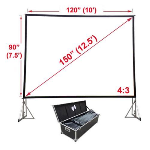 150'' 4:3 Toile de projection Fast-Fold avant-arrière & boitier - Simple Boutique