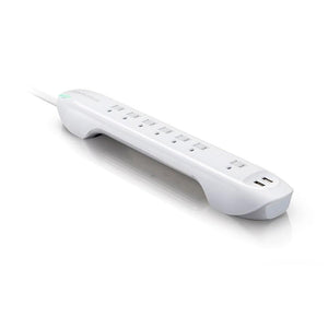 360 Electrical Idealist Protecteur de Surtension à 7 Prises avec 2 Prises USB 2-2.4Amp Blanc 360321 - Simple Boutique