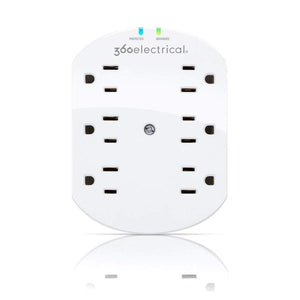 360 Electrical Loft Protecteur de Surtention à 6 Prises Blanc 360301 - Simple Boutique