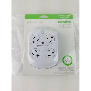 360 Electrical Revolve Protecteur de Surtension à 4 Sorties Rotative Blanc 36036 - Simple Boutique
