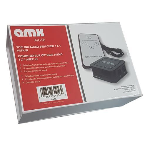 AMX AA-56 Sélecteur De Signaux Toslink Fibre Optique SPDIF 3 Entrées À Une Sortie - Simple Boutique