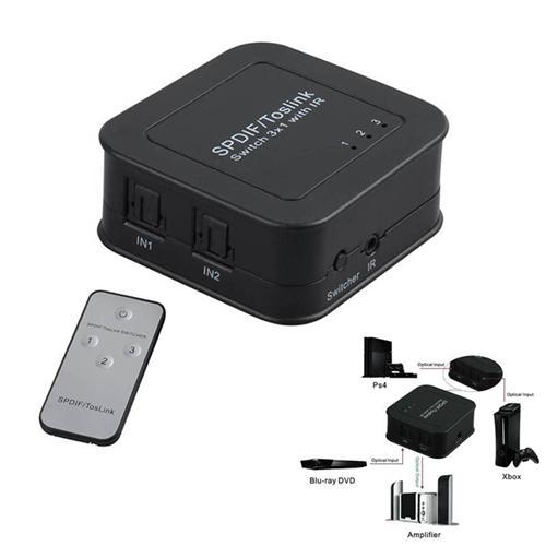 AMX AA-56 Sélecteur De Signaux Toslink Fibre Optique SPDIF 3 Entrées À Une Sortie - Simple Boutique