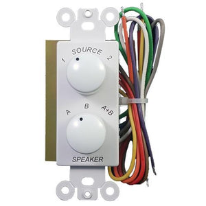AMX AR-61 Sélecteur Mural Pour Deux Sources De Signaux Vers Deux Paires De Haut-Parleurs Blanc - Simple Boutique