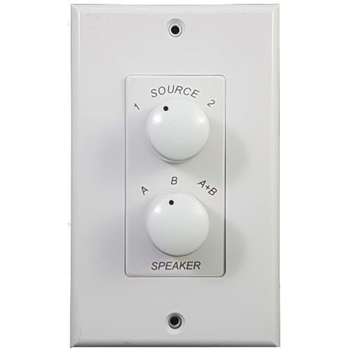 AMX AR-61 Sélecteur Mural Pour Deux Sources De Signaux Vers Deux Paires De Haut-Parleurs Blanc - Simple Boutique