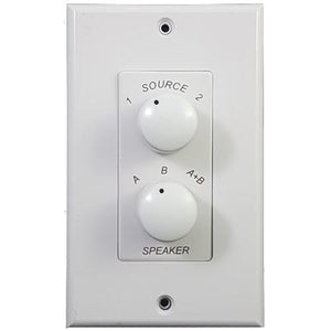 AMX AR-61 Sélecteur Mural Pour Deux Sources De Signaux Vers Deux Paires De Haut-Parleurs Blanc - Simple Boutique