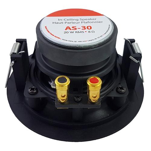 AMX AS-30 Haut-Parleur Plafond Encastré 3'' de 2 Voies 20 Watts 8 Ohms Blanc Sans Bordure - 1 Unité - Simple Boutique
