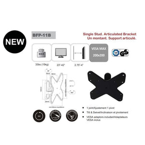 AMX BFP-11B Support Mural Universel Articulé 1 Pivot Pour TV LED, LCD, PLASMA pour Écrans 23'' À 42'' - Simple Boutique