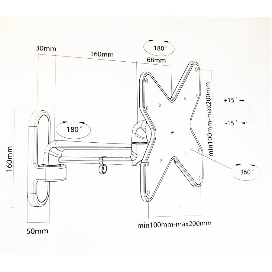 AMX BFP-12B Support Mural Universel Articulé 2 Pivots Pour TV LED, LCD, PLASMA pour Écrans 23'' À 42'' - Simple Boutique