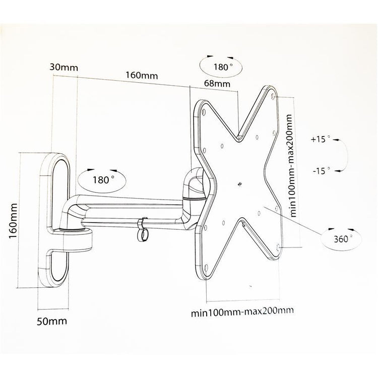 AMX BFP-12B Support Mural Universel Articulé 2 Pivots Pour TV LED, LCD, PLASMA pour Écrans 23'' À 42'' - Simple Boutique