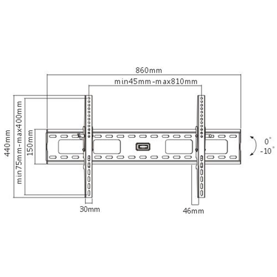AMX BPL-35B Support Mural Universel Inclinable Pour TV LED, LCD, PLASMA pour Écrans 32'' À 80'' - Simple Boutique