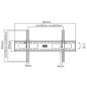 AMX BPL-35B Support Mural Universel Inclinable Pour TV LED, LCD, PLASMA pour Écrans 32'' À 80'' - Simple Boutique