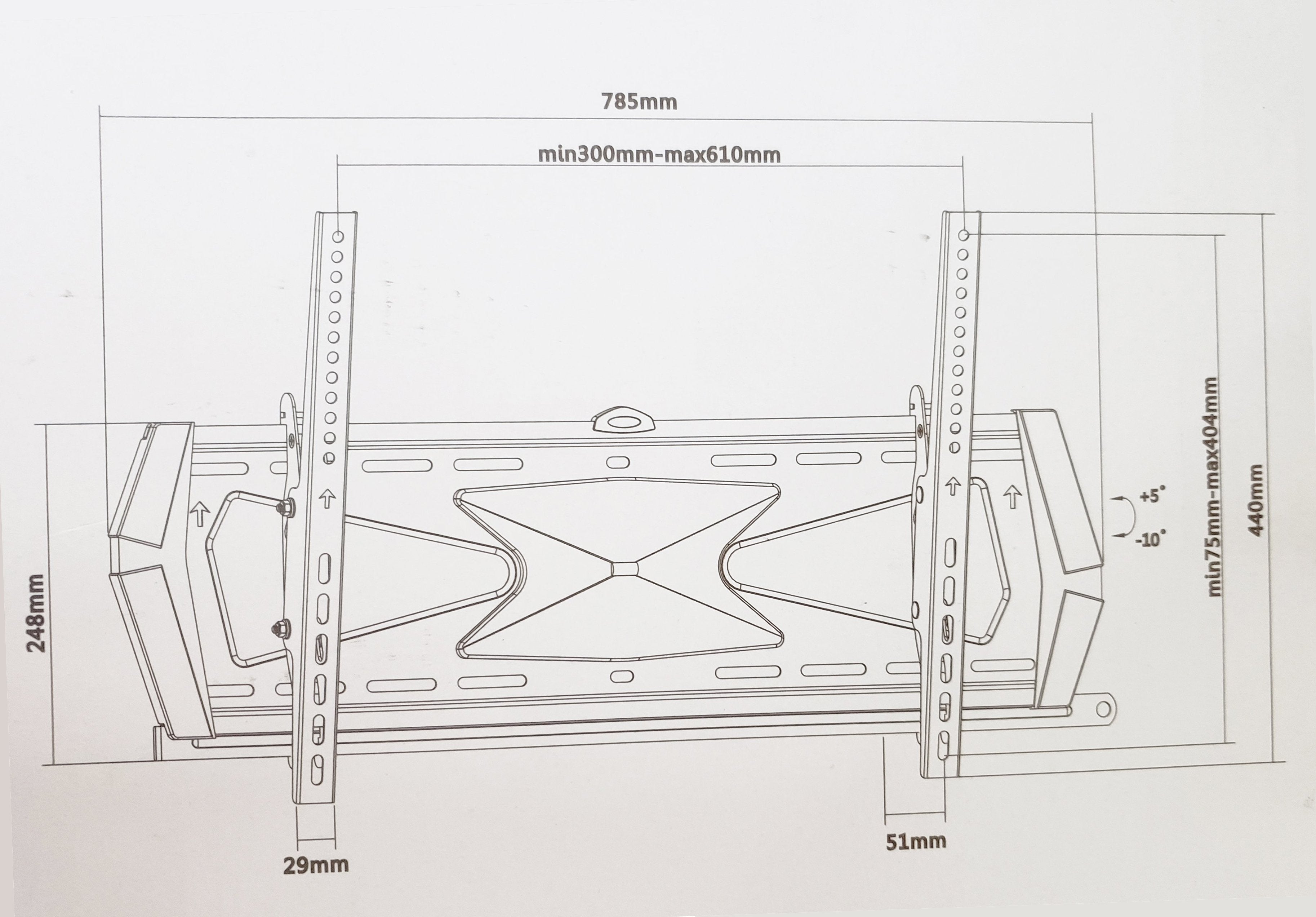 AMX BPL-49B - Support pour Téléviseur Plasma/LCD, Inclinable, Pour Écran de 37'' à 70'', Noir - Simple Boutique