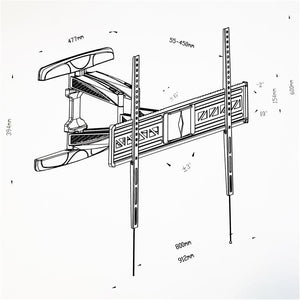 AMX BPL-62B Support Mural Universel Articulé Pour TV LED, LCD, PLASMA pour Écrans 47" À 90" - Liquidation Vente Finale - Simple Boutique