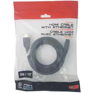 AMX Câble HDMI v1.4 compatible 3D et Ethernet 1080p 3 Mètres / 10 pieds - Simple Boutique