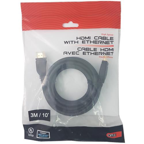 AMX Câble HDMI v1.4 compatible 3D et Ethernet 1080p 3 Mètres / 10 pieds - Simple Boutique
