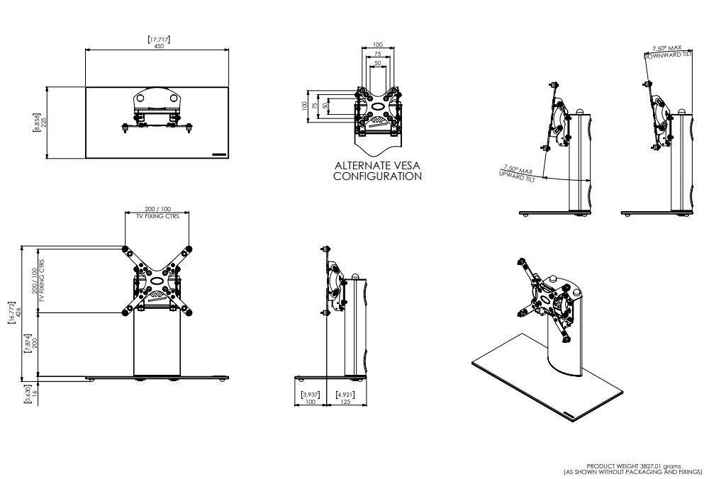 AVF Support De Table Pivotant (Base, Pied De Remplacement) LED LCD Plasma Jusqu'a 32" VESA 200x200mm - Simple Boutique