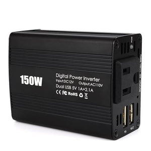 Adaptateur DC 12V À AC 110V De 150W Pour La Voiture Avec Chargeur USB Double - Simple Boutique