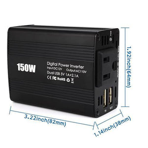 Adaptateur DC 12V À AC 110V De 150W Pour La Voiture Avec Chargeur USB Double - Simple Boutique