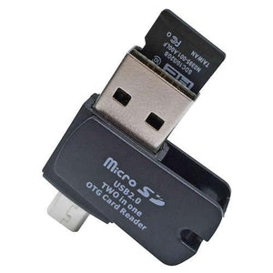 Adaptateur USB 2.0 OTG 2 en 1 Micro USB à USB A Mâle & Lecteur de Carte Micro SD - Simple Boutique