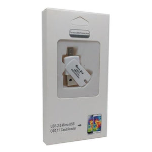 Adaptateur USB 2.0 OTG 2 en 1 Micro USB à USB A Mâle & Lecteur de Carte Micro SD - Simple Boutique